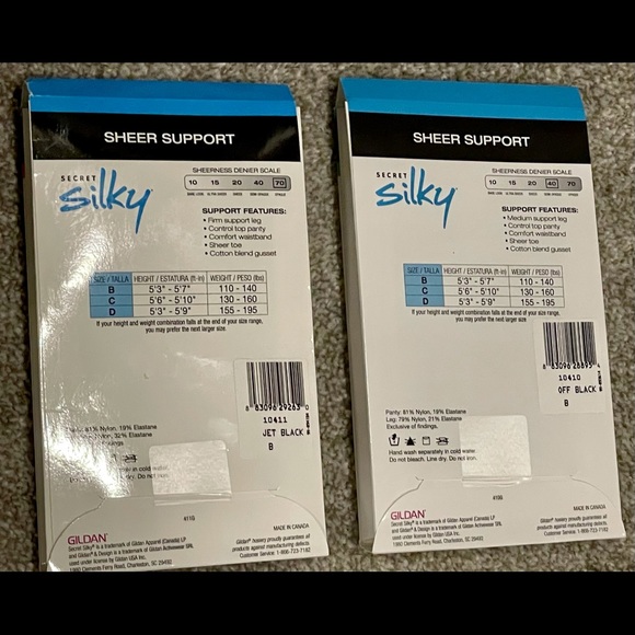 Secret Silky Pantyhose Bundle of 2 Size B NWT - Picture 2 of 2